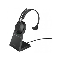 Jabra Evolve2 65, Link380a MS Mono Stand Black [26599-899-989] - Беспроводная моно гарнитура, MS, USB-A+зарядная подставка