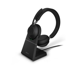 Jabra Evolve2 65, Link380a UC Stereo Stand Black [26599-989-989] - Беспроводная стерео гарнитура, UC, USB-A+зарядная подставка